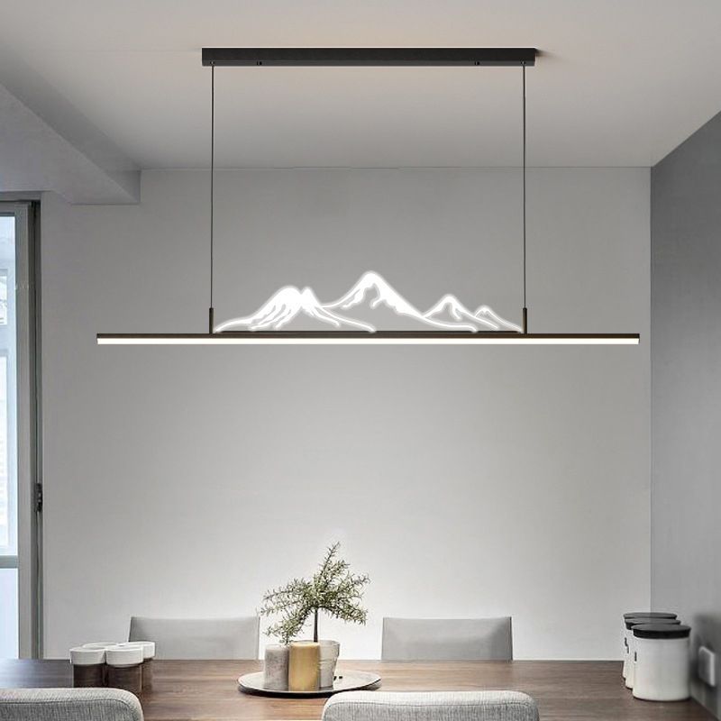 Designer Mountain Shape LED Pendant Light, Black/Gold - Lumpaz