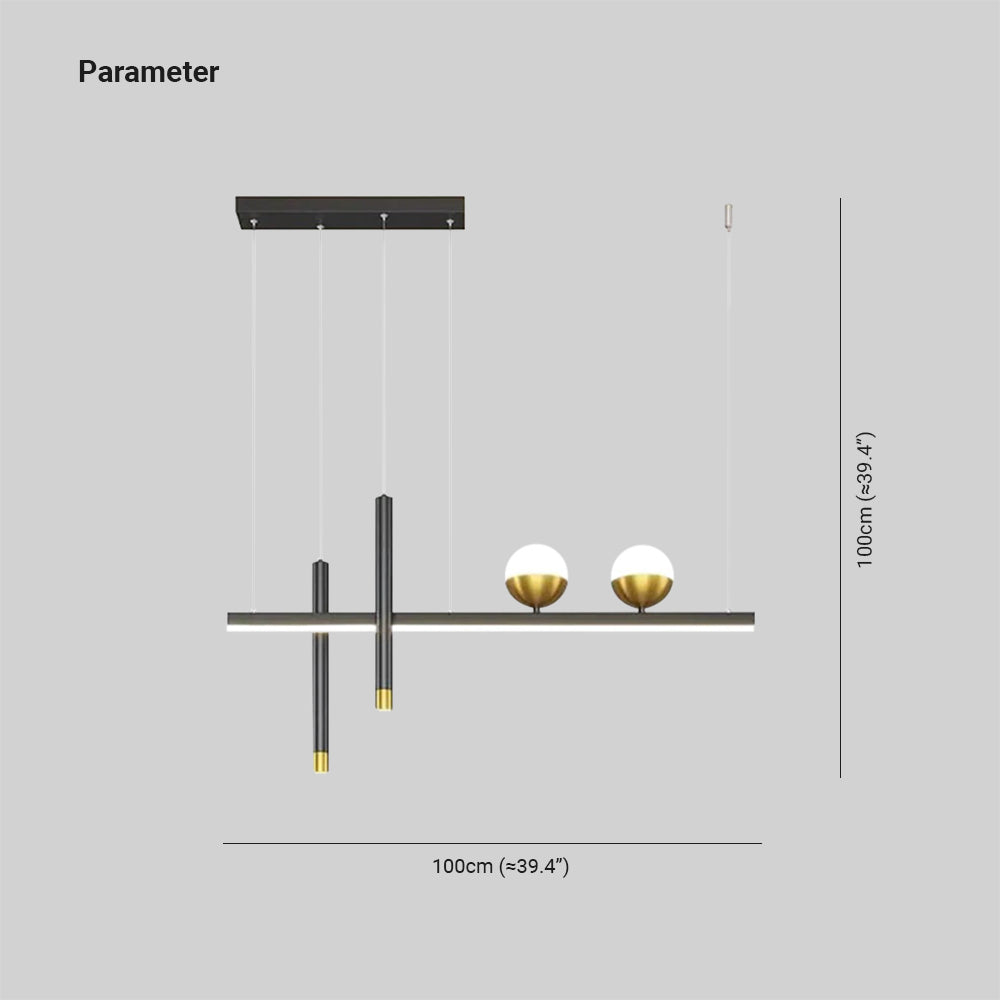 Madina Modern Globe Metal/Acrylic Pendant Light, Dining Room - Lumpaz