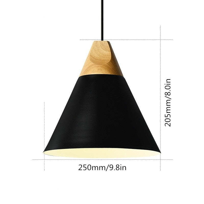 Morandi Multi-Shaped Wood And Metal Pendant Light, 6 Colors - Lumpaz