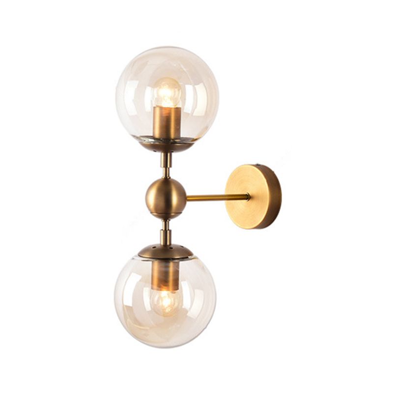 Valentina Globe Glass Vanity Wall Light, Black/Gold, Bedroom - Lumpaz
