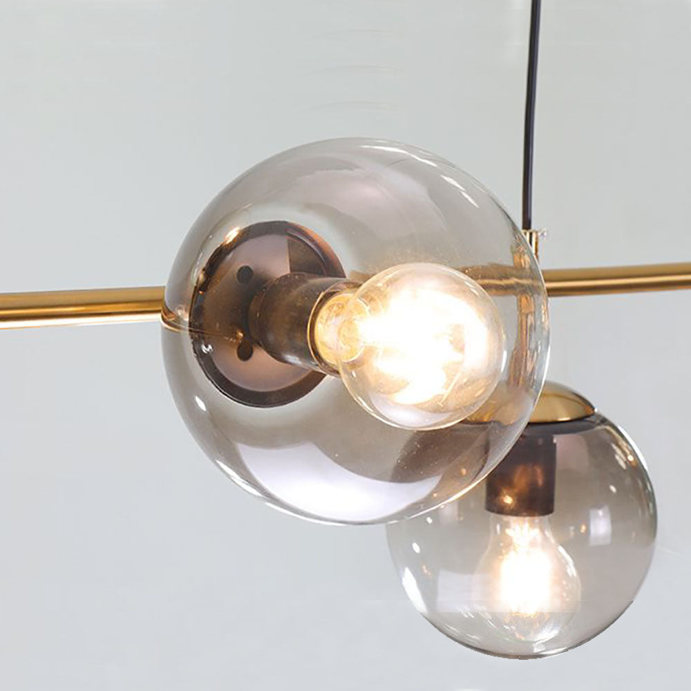 Valentina Modern Bubble Metal/Glass Pendant Light, Gold - Lumpaz