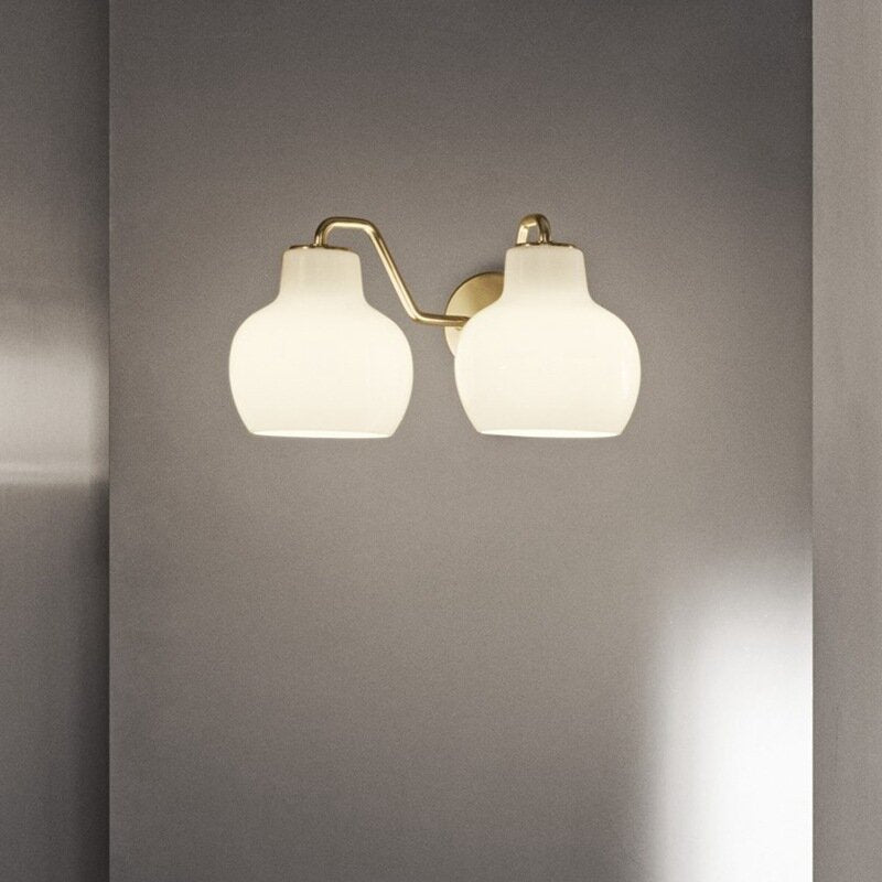 Hailie Vintage Dome LED Metal/Glass Wall Lamp For Mirror, White - Lumpaz