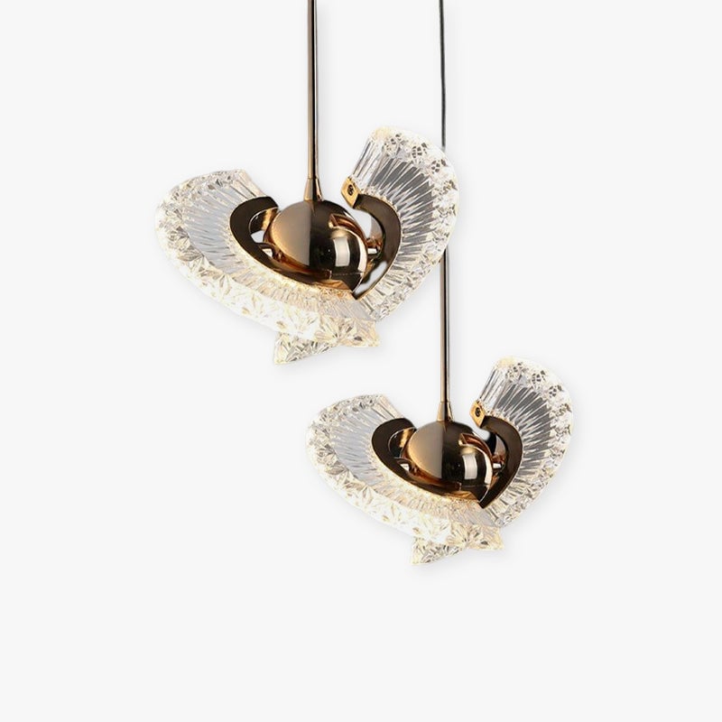 Kristy Nordic Luxury Fan Metal/Acrylic Pendant Light, Gold - Lumpaz