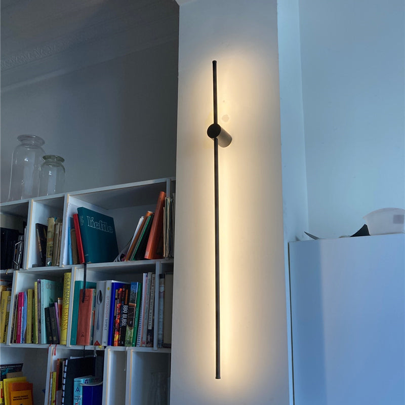 Edge Minimalist Rotatable Linear Outdoor Wall Lamp Black Corridor - Lumpaz