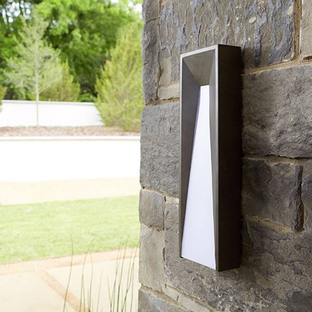 Orr Modern Rectangular Metal Outdoor Wall Lamp, Black/White - Lumpaz