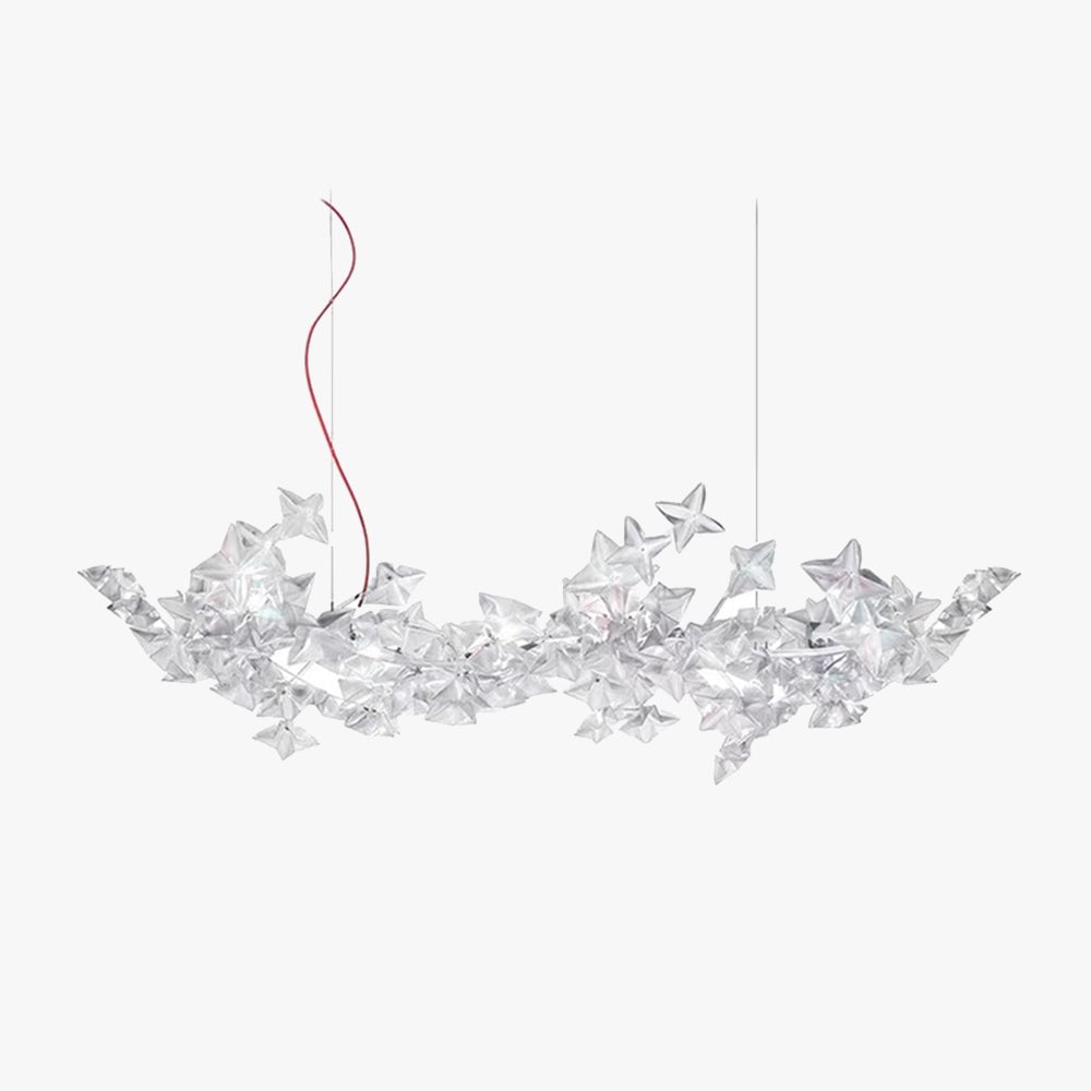 Olivia Luxury Star Acrylic Pendant Light, Living Room, Silver - Lumpaz