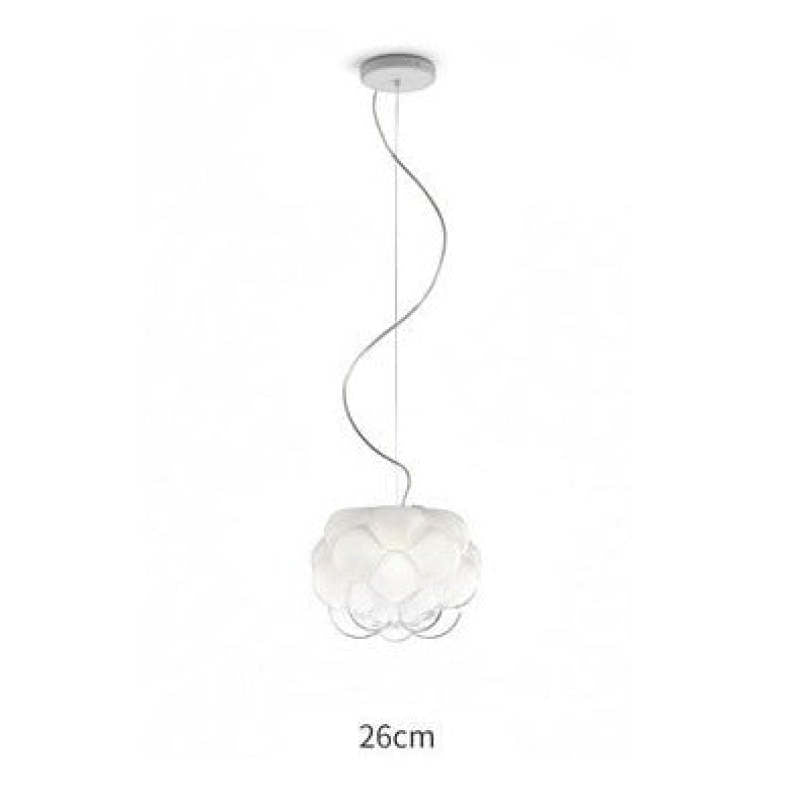 Modern Bostock Cloud Glass Pendant Light, White - Lumpaz