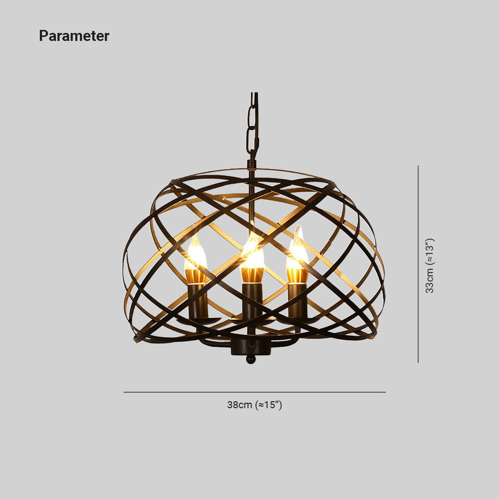 Alessio Vintage Retro Stylish Open Cage Candle Chandelier - Lumpaz