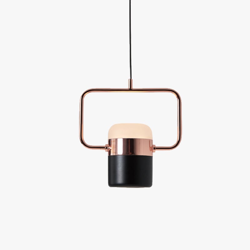 Cooley Modern Industrial Scandinavian Metal/Glass Pendant Light，White/Black - Lumpaz
