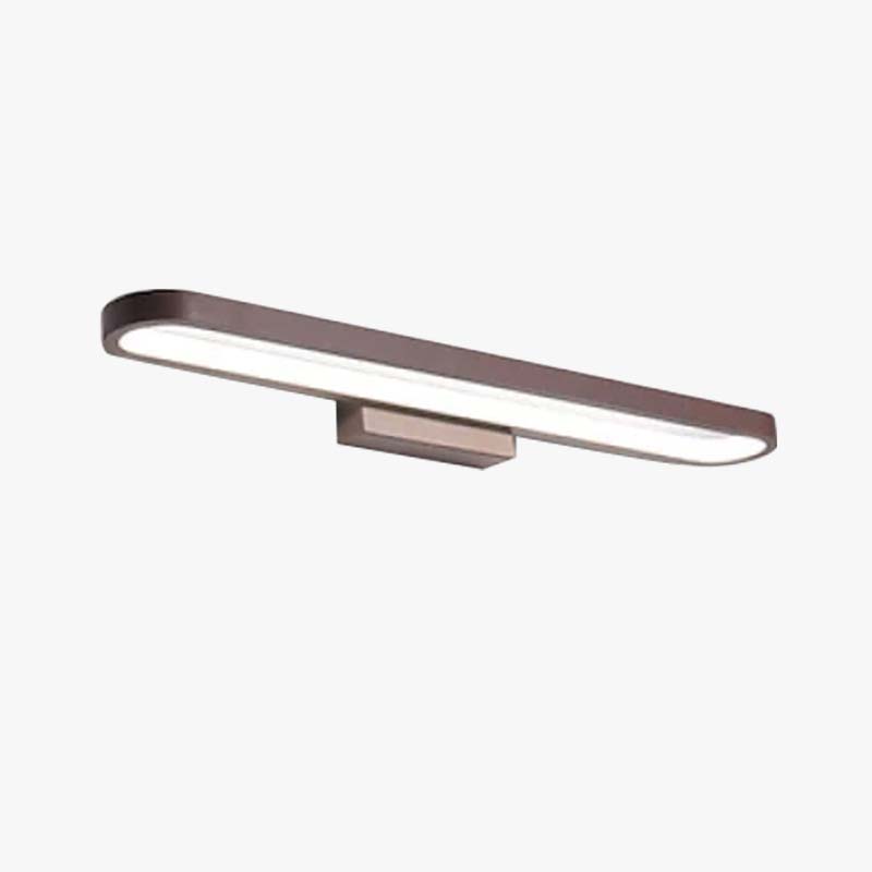 Leigh Modern Metal Wall Lamp Mirror Front, Curved, Black/Coffee - Lumpaz