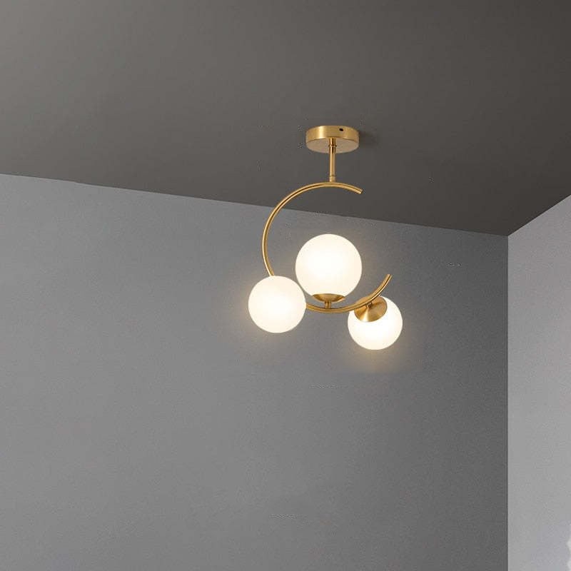 Valentina Modern Glass Globe Pendant Light, Metal & Glass, 3 Style - Lumpaz