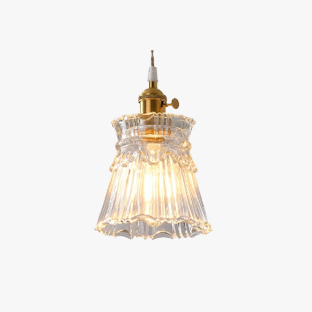 Hailie Art Deco Blown Brass & Glass Pendant Light, 7 Styles - Lumpaz