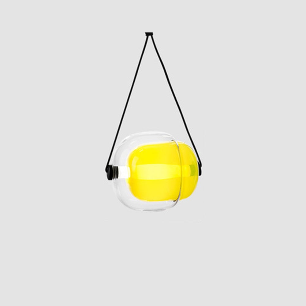 Hailie Modern Bubble Glass Pendant Light, Blue/Yellow/Pink/Smoky Gray/White/Clear - Lumpaz