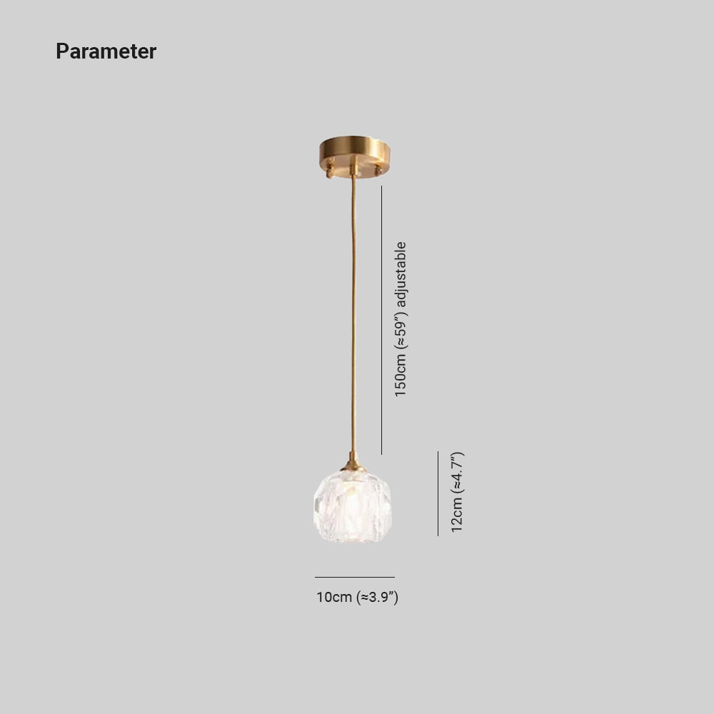 Kirsten Diamond Facet Golden Pendant Light, Metal/Acrylic - Lumpaz