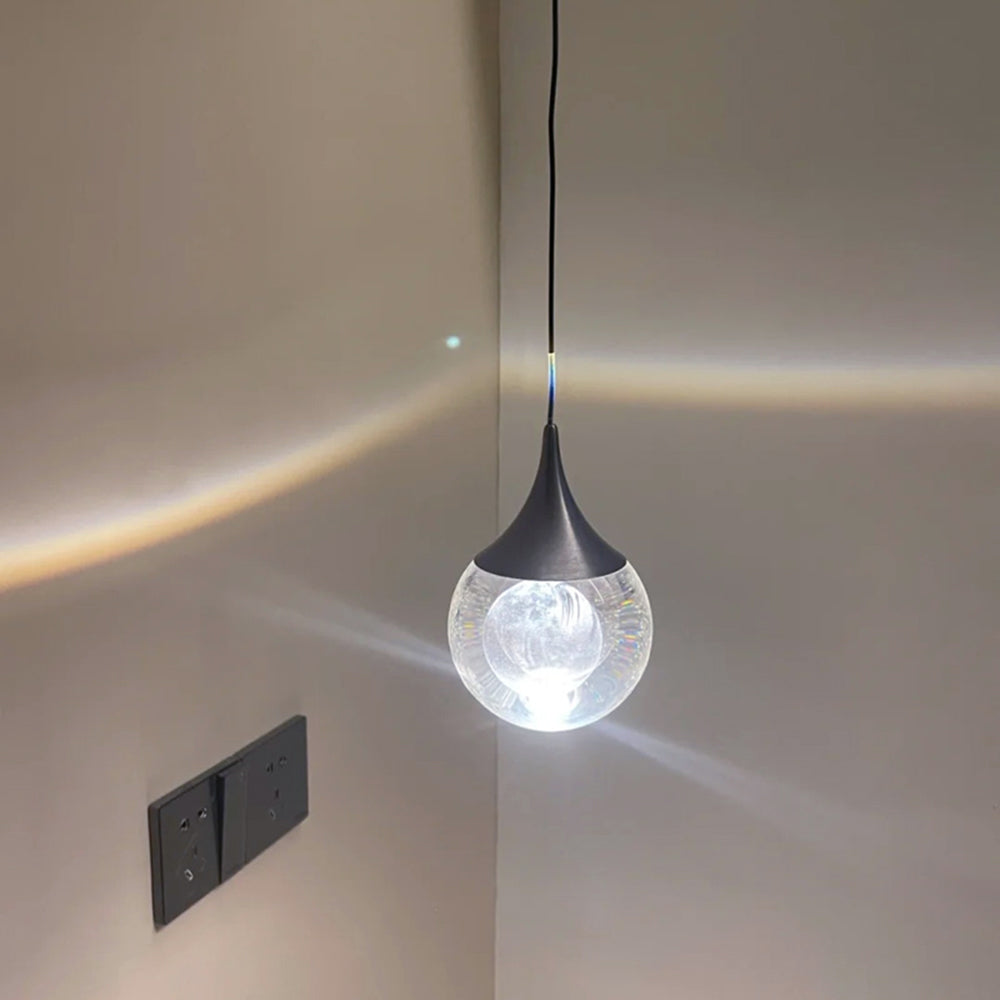 Elif Minimalist Moon Metal Pendant Light,Black - Lumpaz