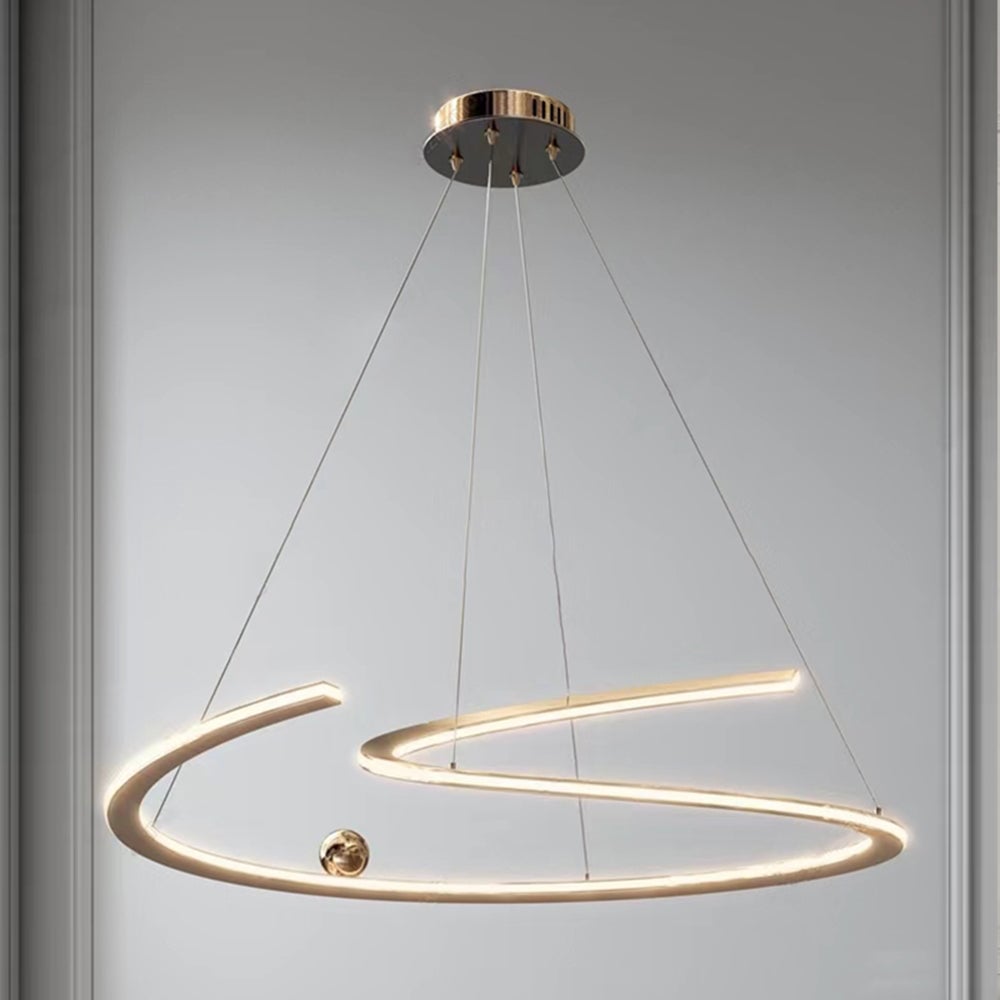 Minimalist Linear Metal Pendant Light,Gold - Lumpaz