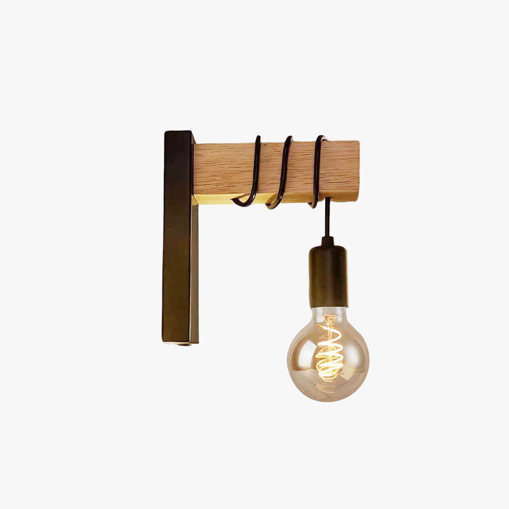 Alessio Wall Lamp Bulb Industrial, Metal, Black/White, Living Room - Lumpaz