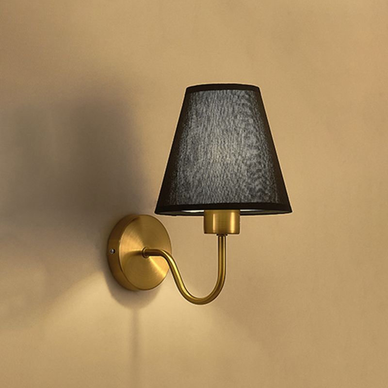 Eryn Nordic Fabric Metal Vanity Wall Lamp, Black/White/Coffee/Flaxen - Lumpaz