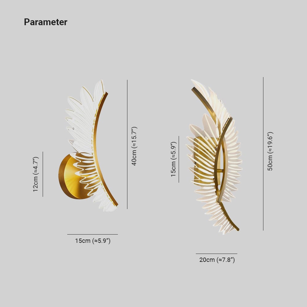 Kristy Modern Crystal Wall Lamp Gold Wings Design Sconce for Bedroom - Lumpaz