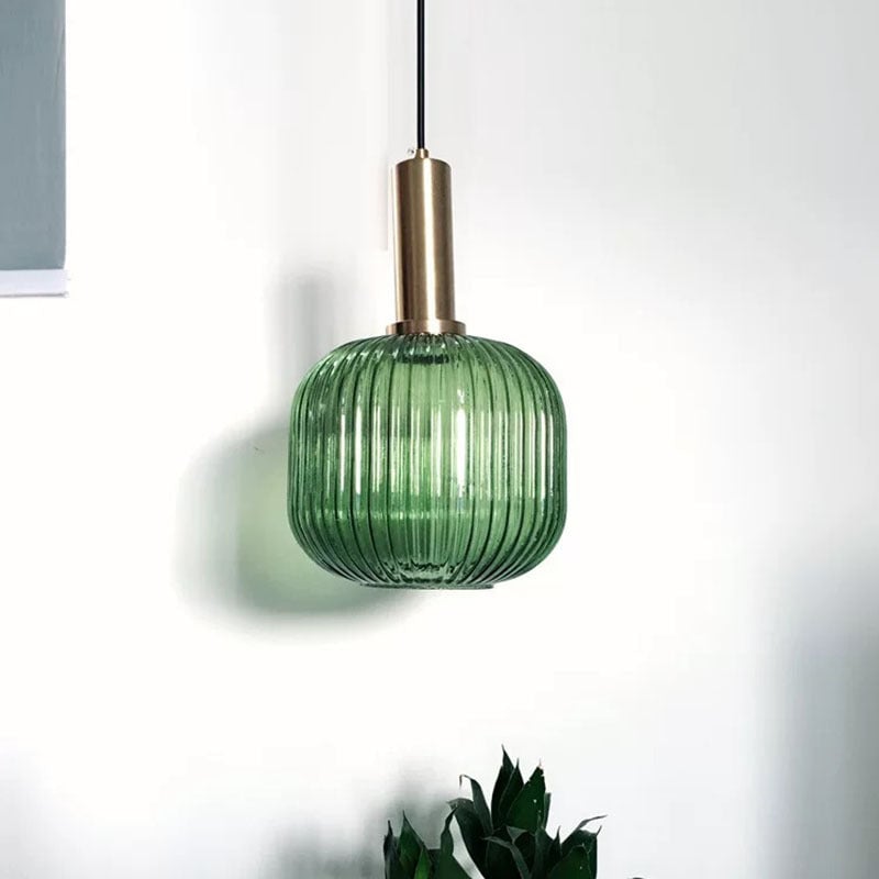 Hailie Pendant Light Crystal, Moru Glass, Cognac/Green/Gray, Kitchen Island - Lumpaz