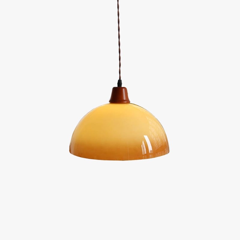 Hailie Retro LED Round Pendant Light Adjustable Dining Room Brown - Lumpaz
