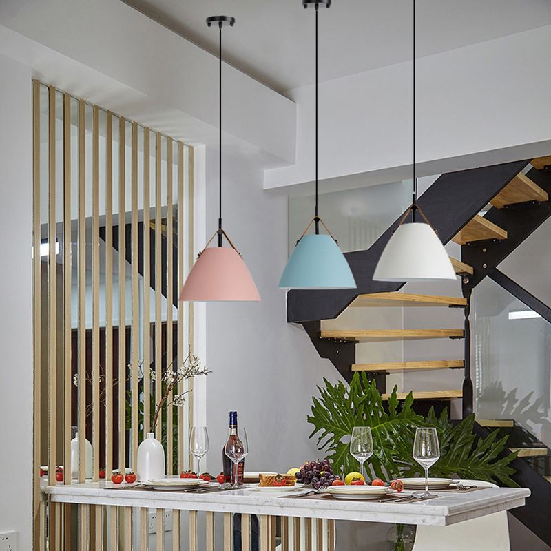 Morandi Modern Frisbee Shaped Metal Pendant Light, Black/White - Lumpaz