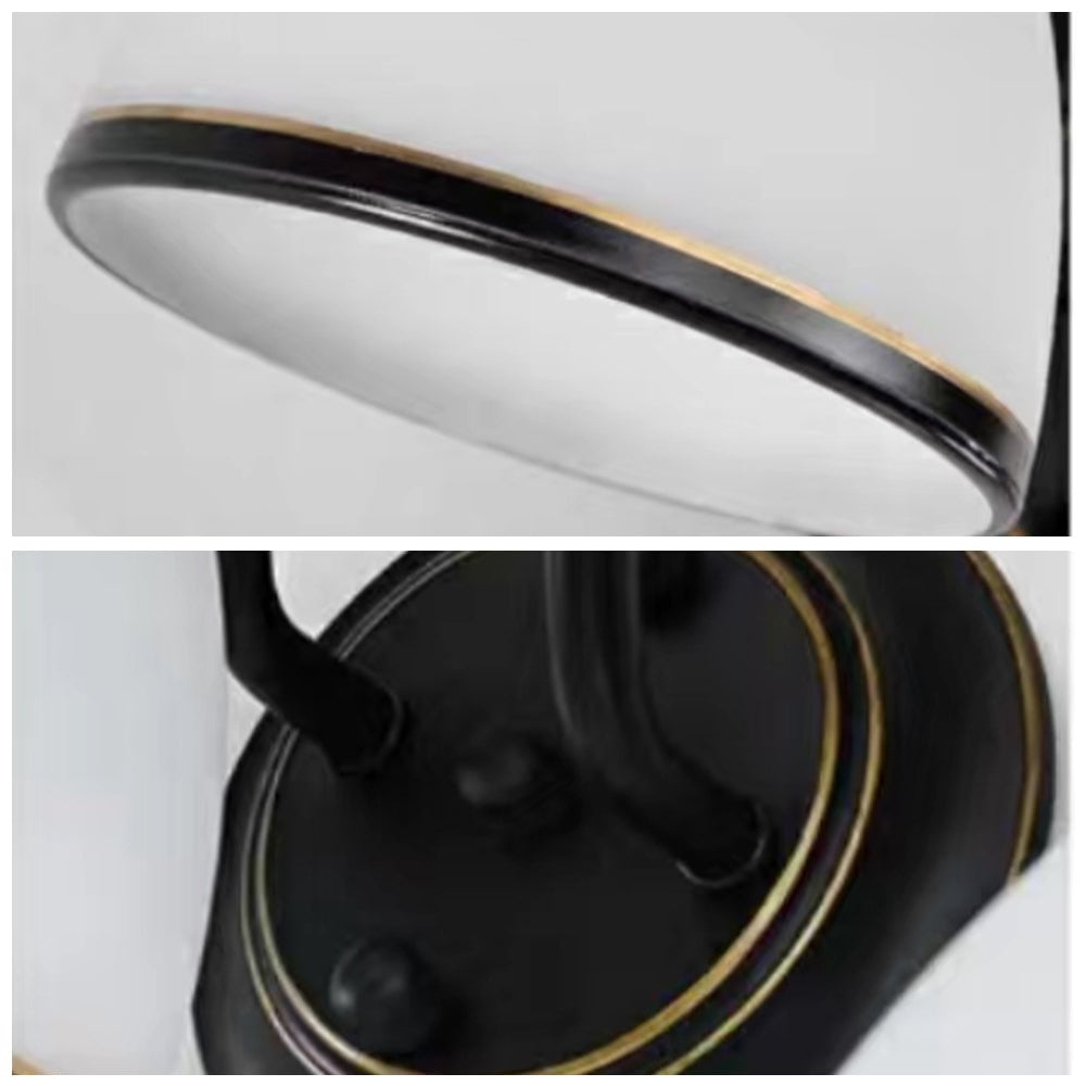 Eryn Vintage Black Classical Vanity Wall Lamp, Metal/Glass - Lumpaz