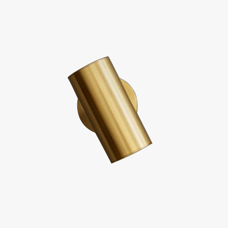 Freja Moden Spotlight Cylindrical Metal Wall Lamp, Gold/Black - Lumpaz