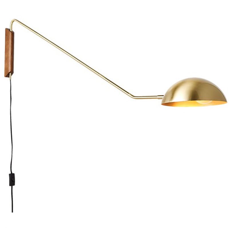 Brady Wall Lamp Modern, Metal Adjustable, Black/Gold, Living Room - Lumpaz