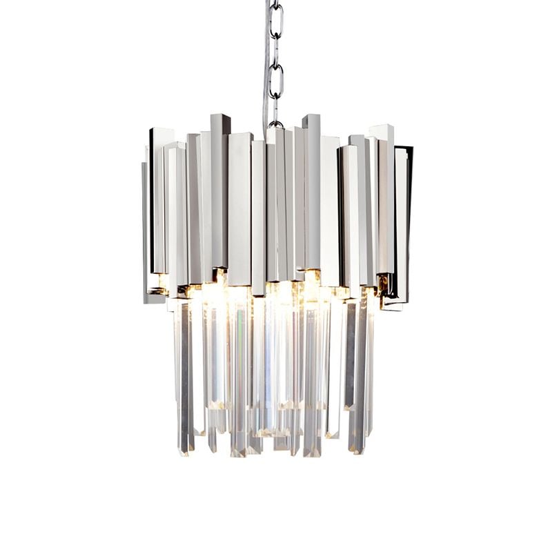 Kristy Modern Crystal Pendant Light, Gold & Chrome Living Room - Lumpaz