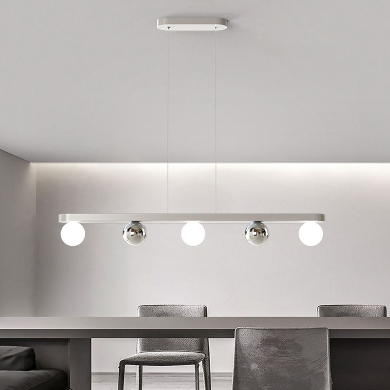 Valentina Pendant Light Multi Globe Modern, Metal/Acrylic, Silver, Dining Room - Lumpaz