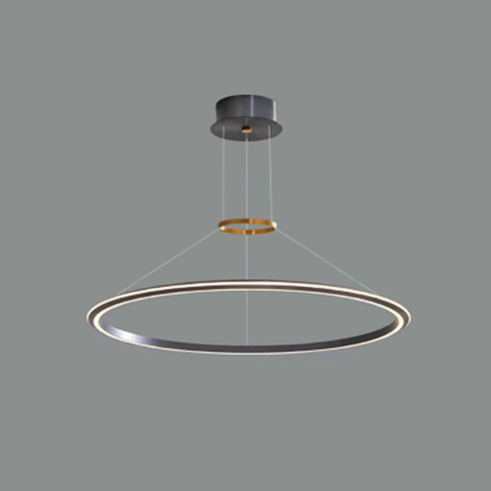 Arisha Minimalist Ring Metal Pendant Light, Black - Lumpaz
