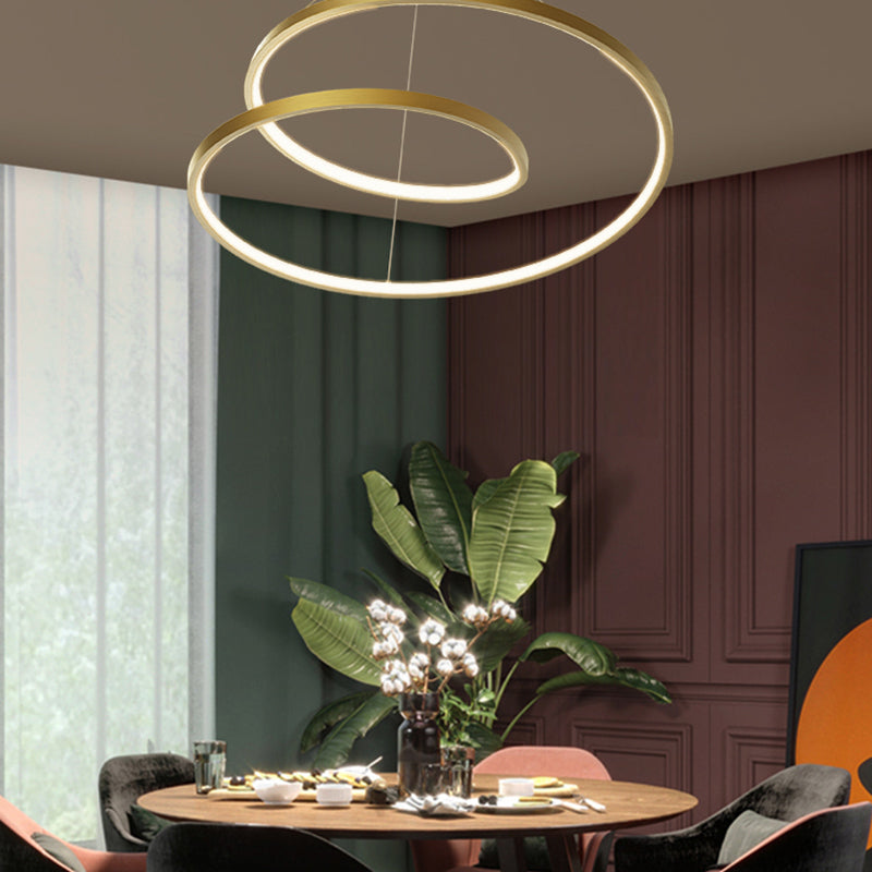 Arisha Pendant Light Curved Circle, Brass - Lumpaz