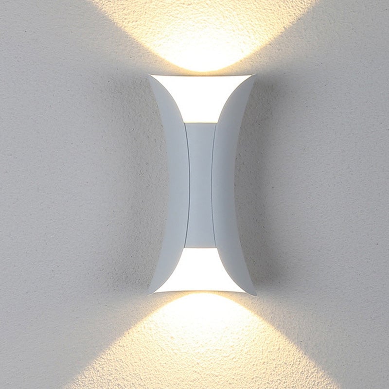 Orr Modern LED Outdoor Wall Light Gold/White Garden/Corridor - Lumpaz