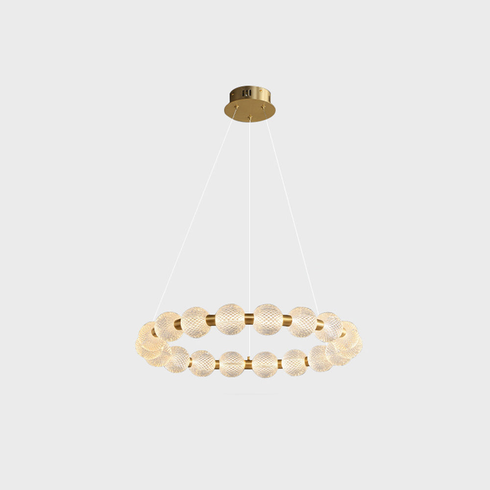 Marilyn Design Ring Metal Pendant Light, Gold, Aluminium/Acrylic - Lumpaz