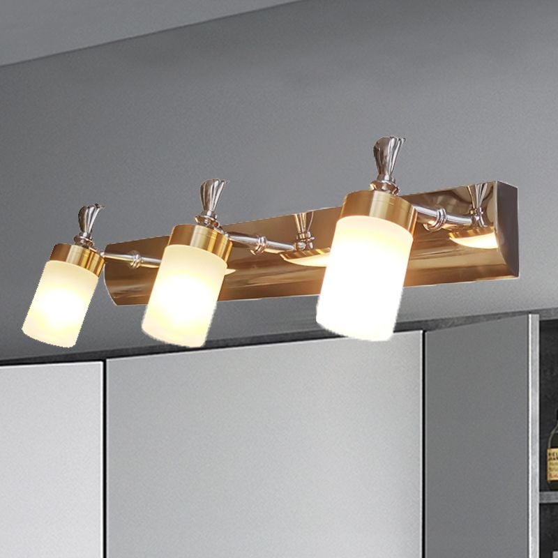 Leigh Modern Metal Vanity Wall Lamp, Gold, Bathroom, 2/3/4 Light - Lumpaz