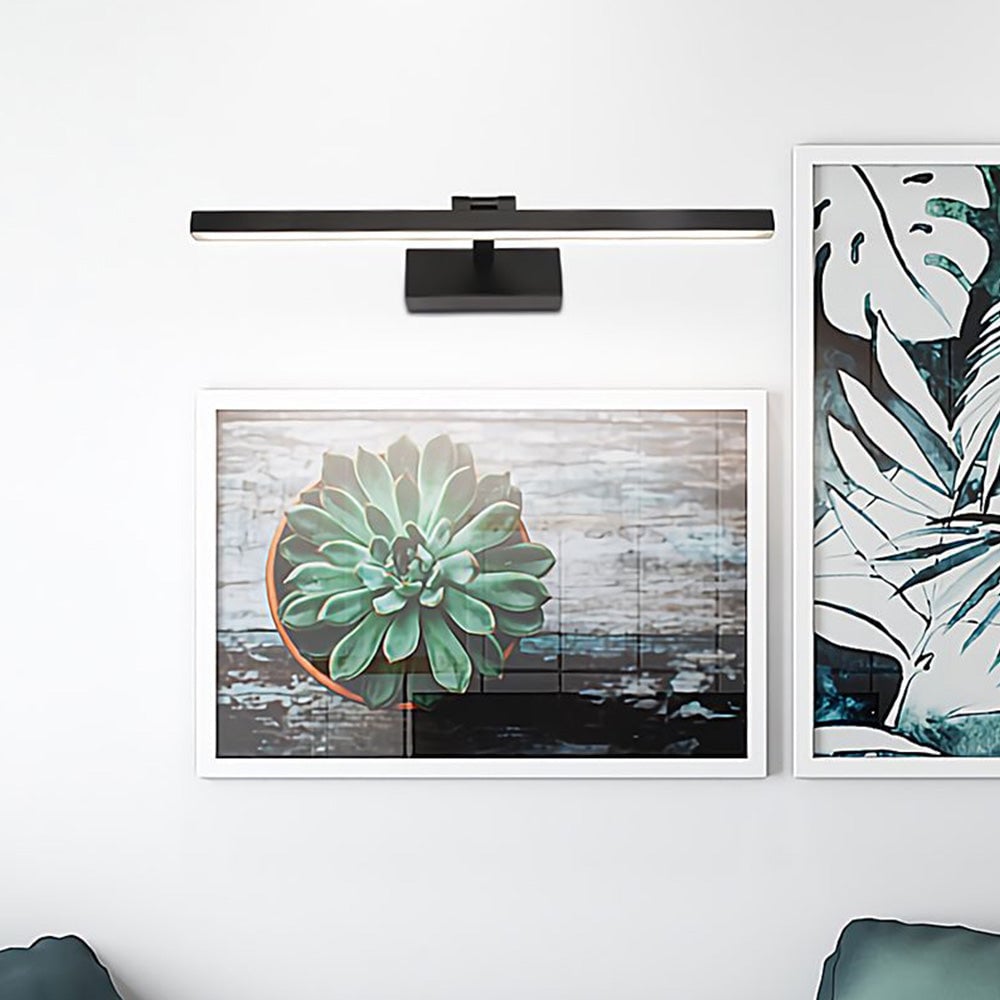 Edge Wall Lamp Linear Mirror Front Vanity, Black/White, Bathroom - Lumpaz