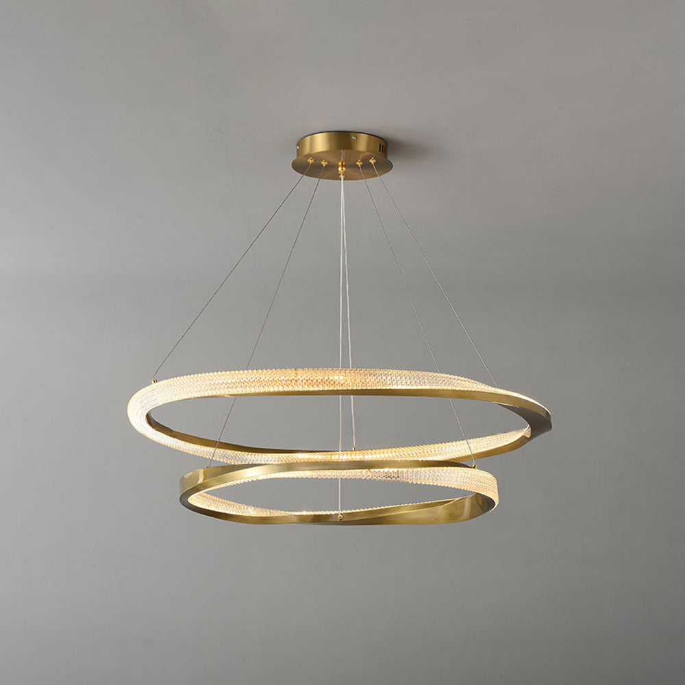 Arisha Minimalist  Ring Spiral Shape Metal Pendant Light,Gold - Lumpaz