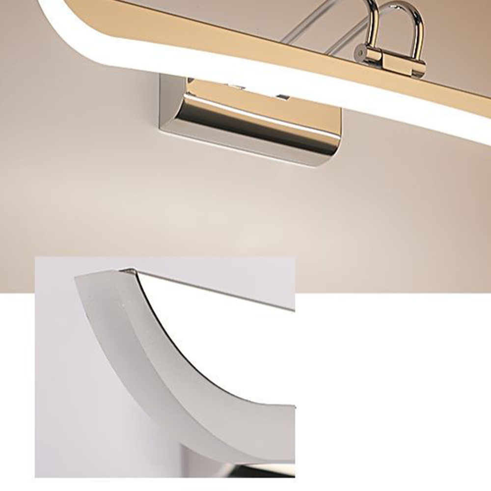 Leigh Modern Linear Metal Mirror Front Vanity Wall Lamp, White - Lumpaz