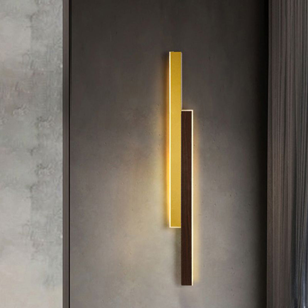 Ozawa Designer Duo-linear Wooden Wall Lamp, Brown/Wood - Lumpaz