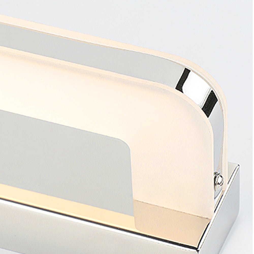 Leigh Nordic Linear Metal Mirror Front Wall Lamp, Chrome/Black - Lumpaz