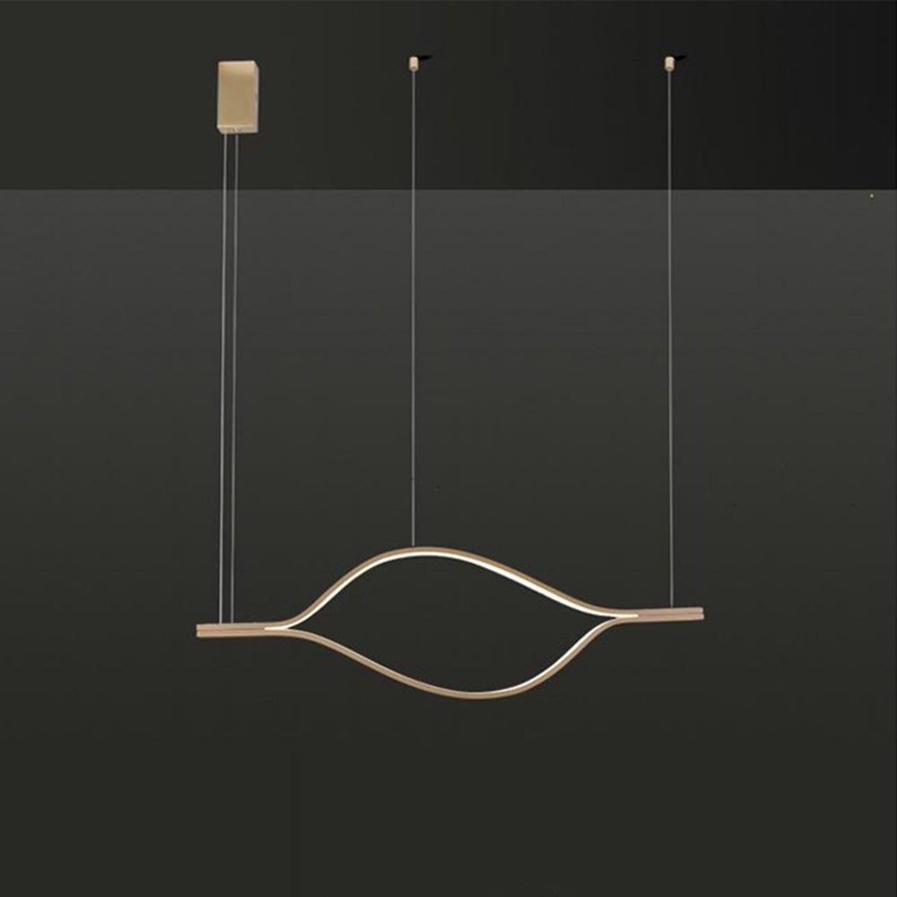 Edge Wave Pendant Light, Gold, 31.5"/39.3"/47.2" - Lumpaz