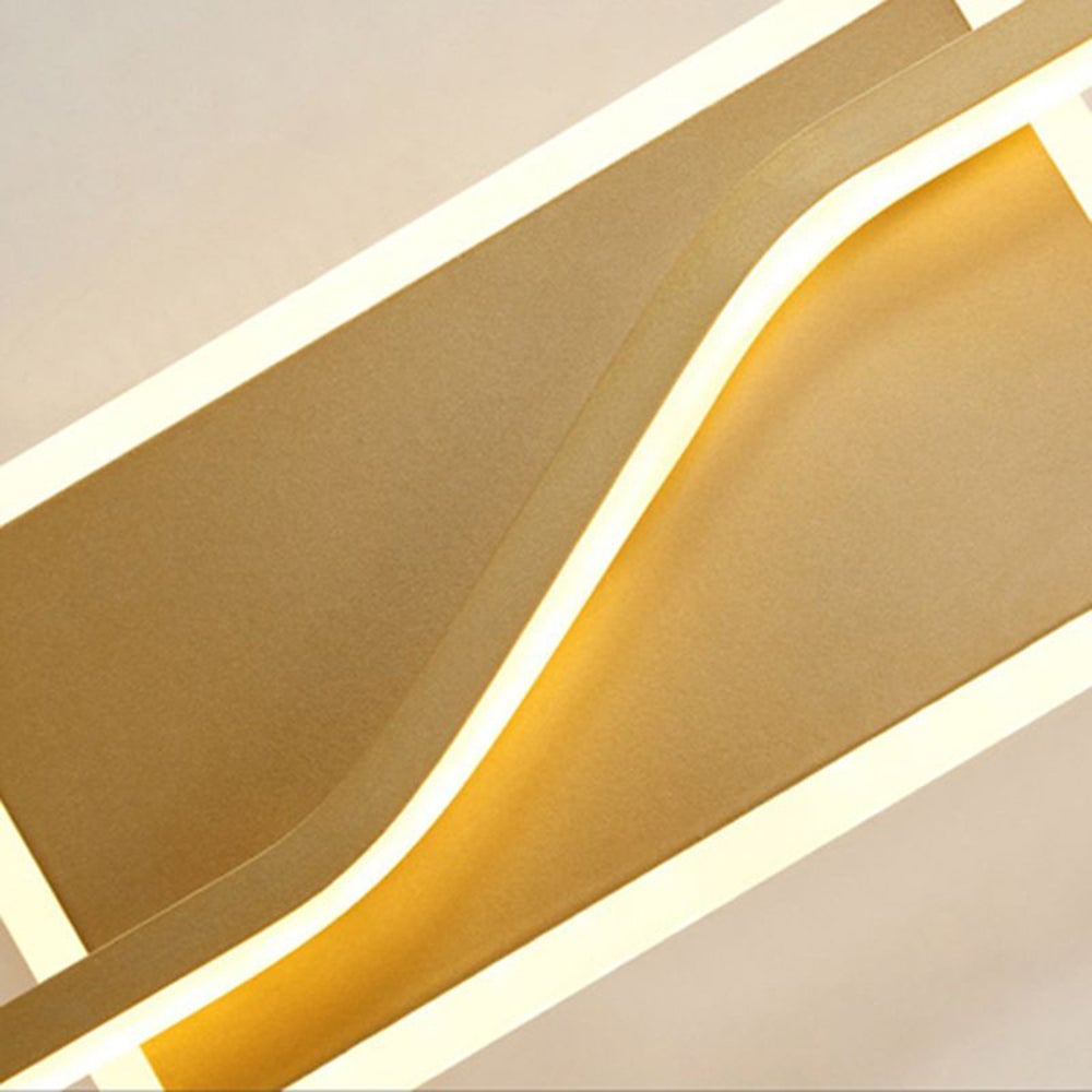 Leigh Luxury Curved Linear Metal Wall Lamp, Gold - Lumpaz