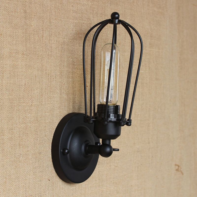Alessio Vintage Iron Wall Lamp, Black/Rust/Bronze/Gold/Silver - Lumpaz