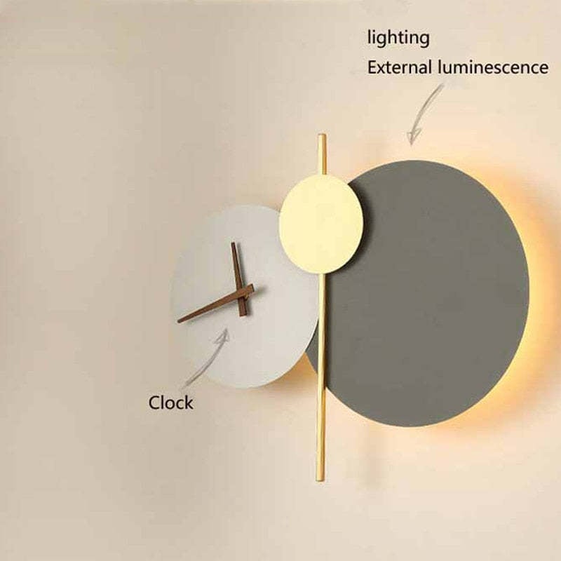 Nielsen Modern Clock Metal Painted Wall Light LED Light Bedroom - Lumpaz