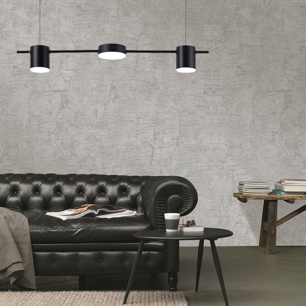 Leigh Metal Simple Linear Pendant Light, Black/Gold, 3/5Heads - Lumpaz