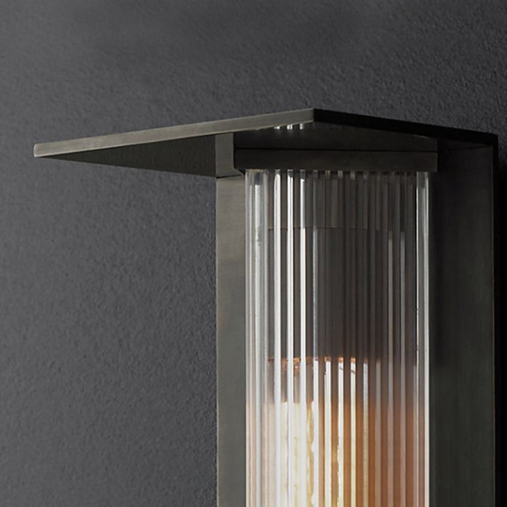 Orr Modern Rectangular Acrylic Outdoor Wall Lamp, Black/Transparent - Lumpaz