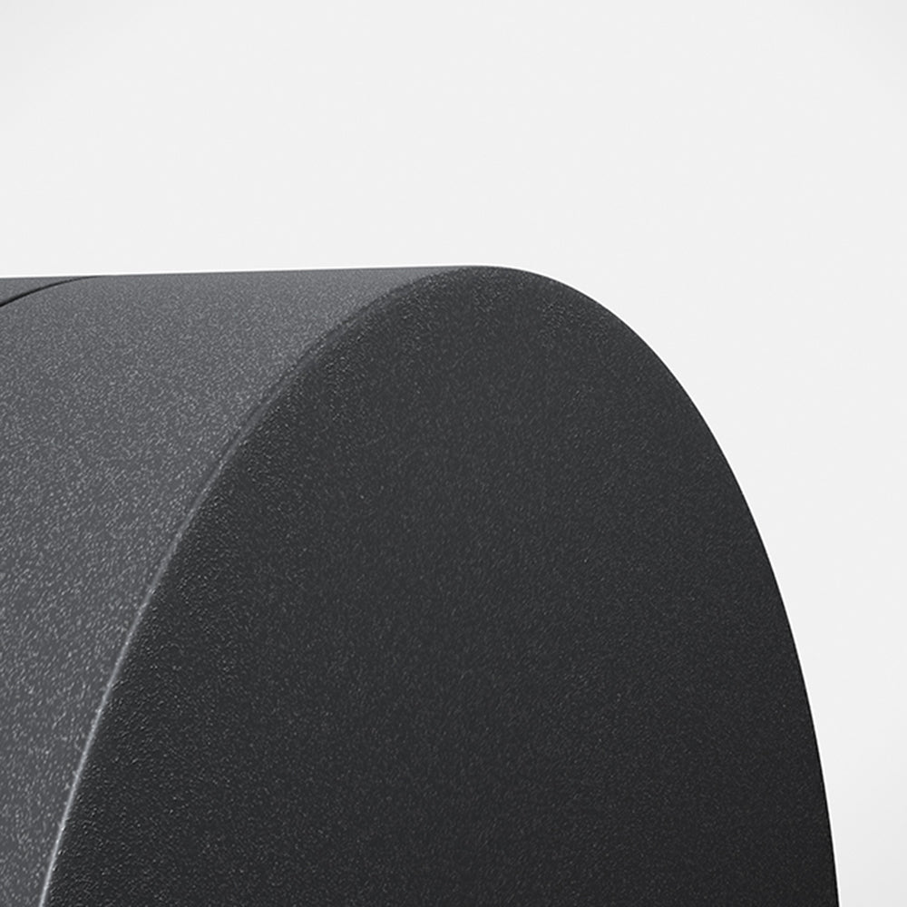 Orr Modern Minimalist Round Metal/Glass Waterproof Outdoor Wall Lamp, Black - Lumpaz