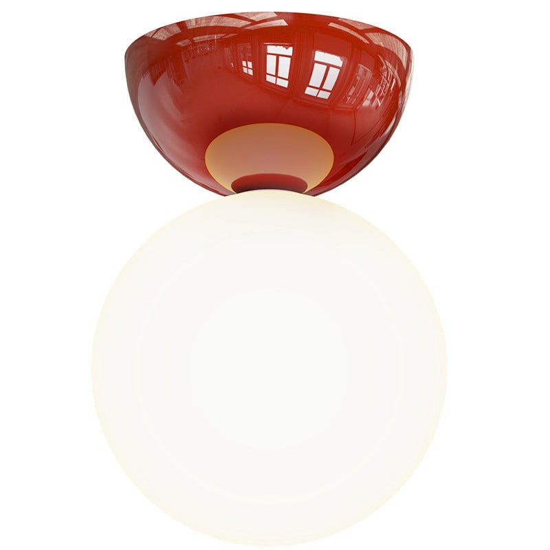 Valentina Vintage Cream Style Ceiling Light Red Chrome Green Bedroom - Lumpaz