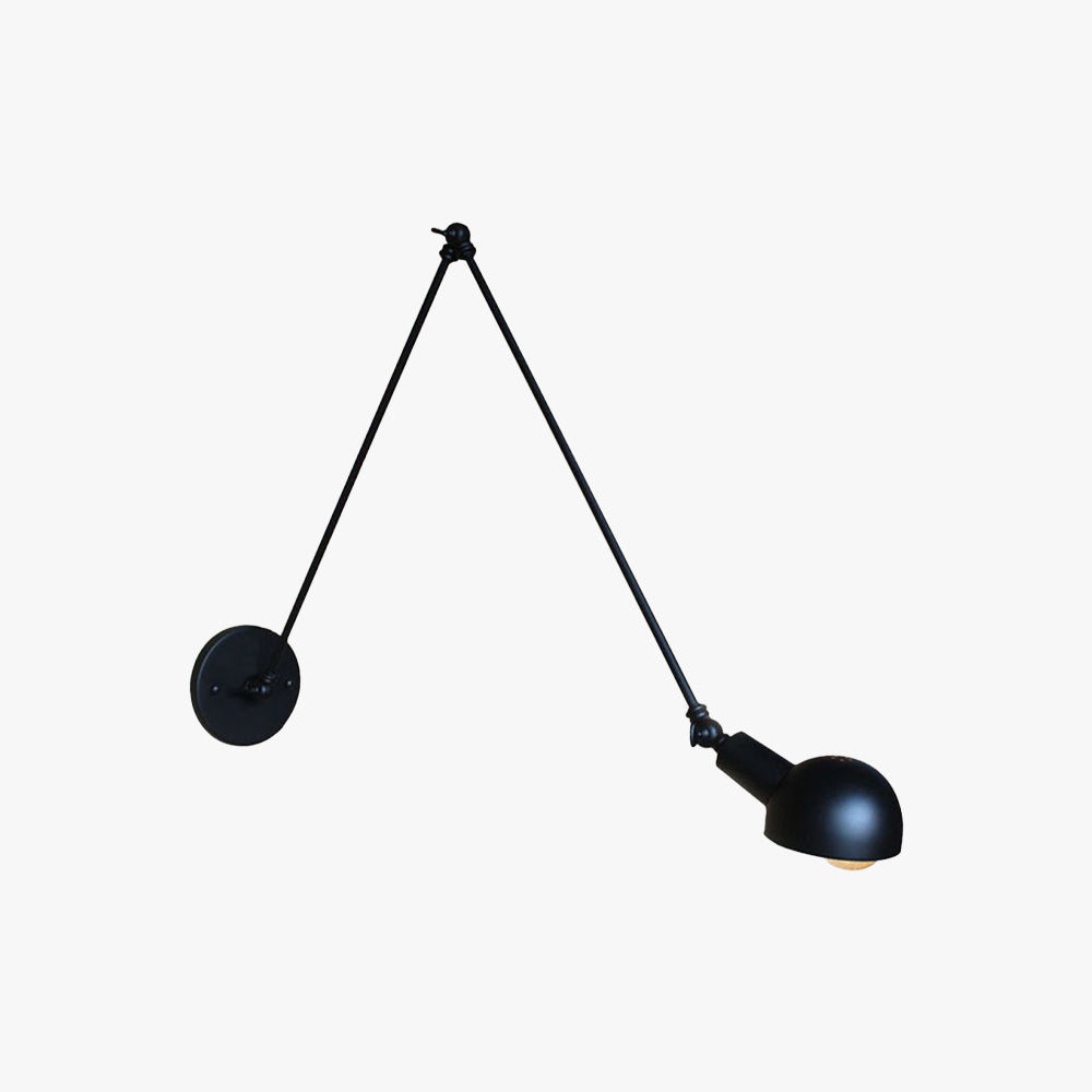 Brady Minimalist Adjustable Wall Lamp, Metal, Black, Bedroom - Lumpaz